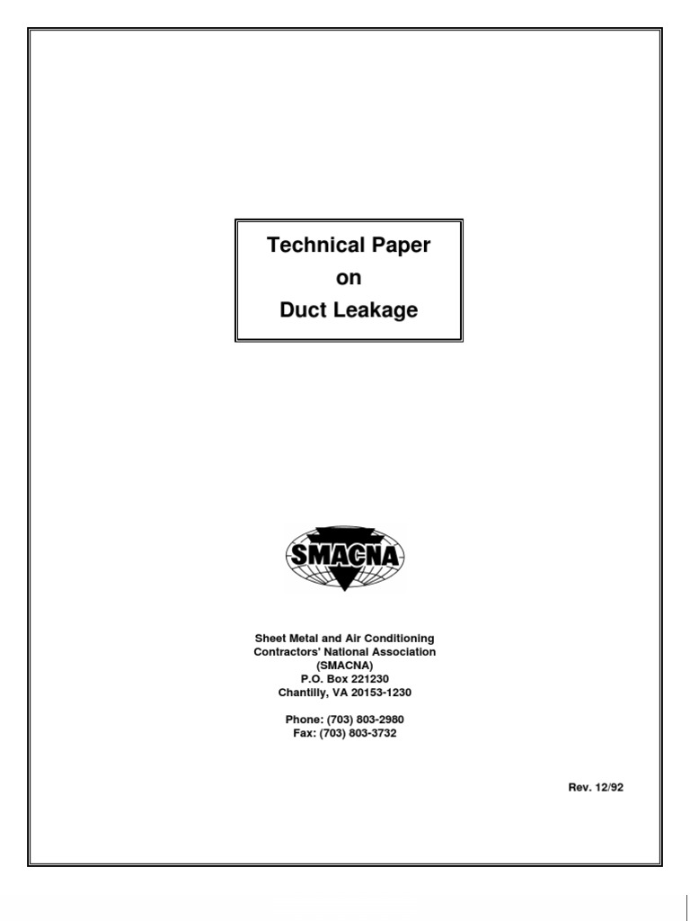 SMACNA DUCT Technical Paper PDF
