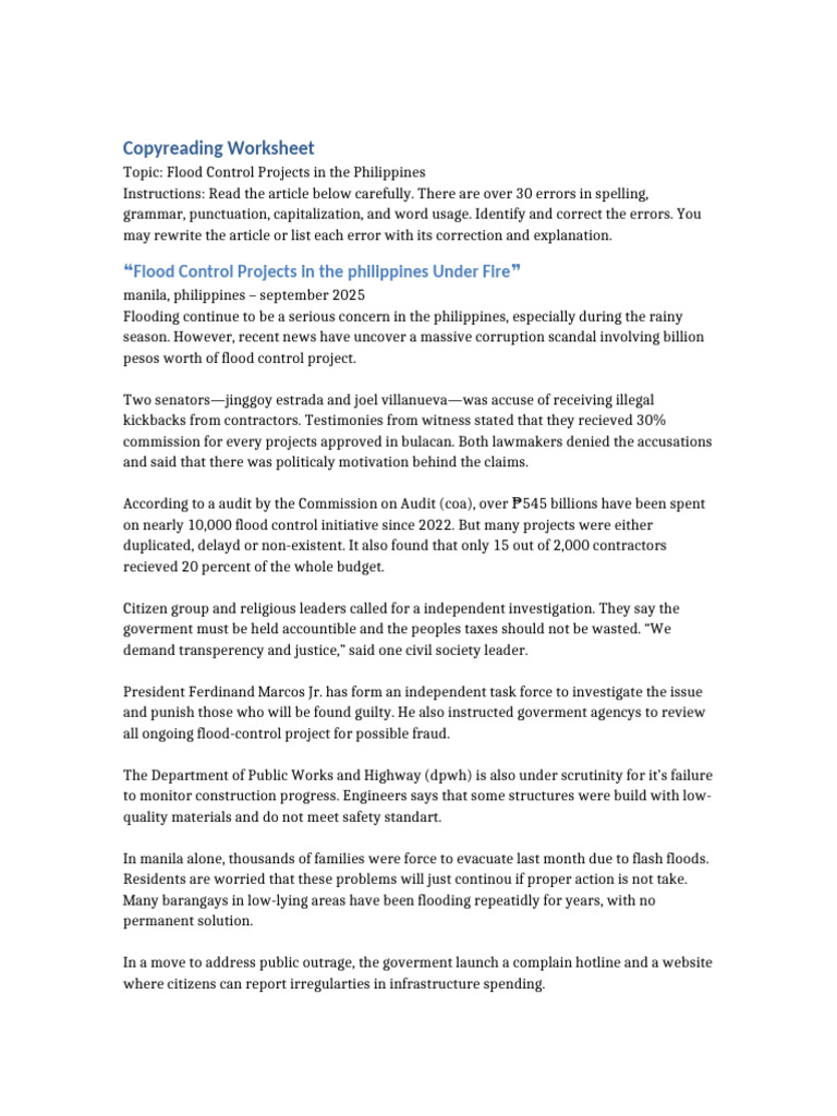 Flood Control Corruption in the Philippines | PDF