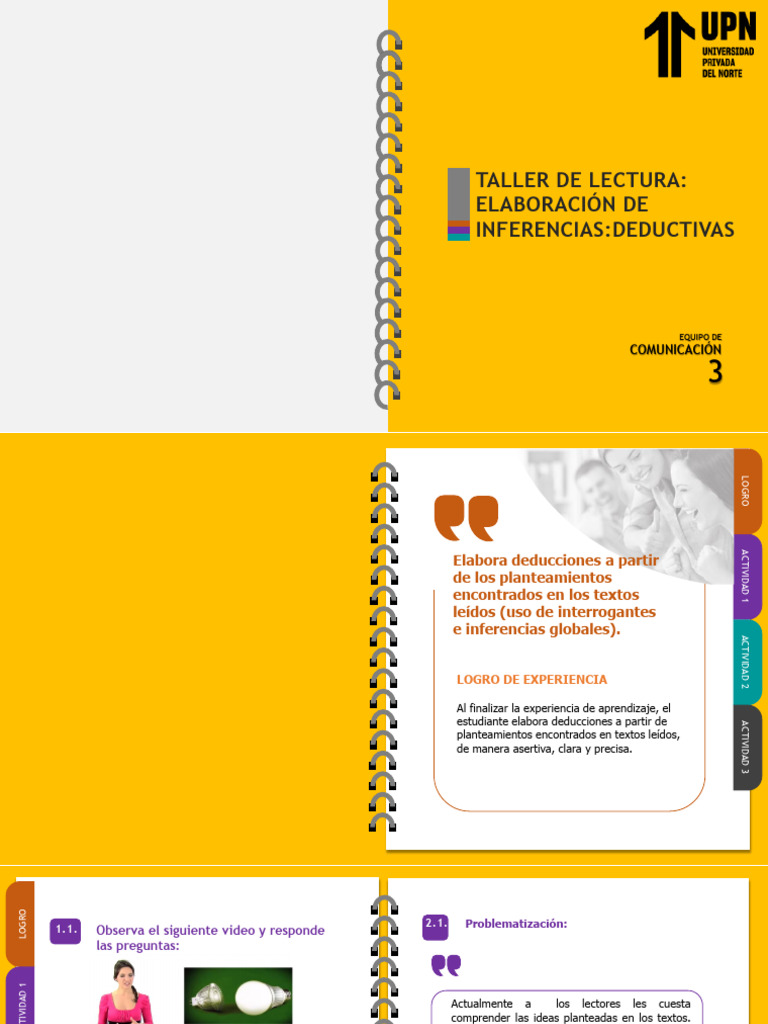 TL Sem9 PPT Taller de Lectura 2023-1 | PDF | Razonamiento deductivo ...