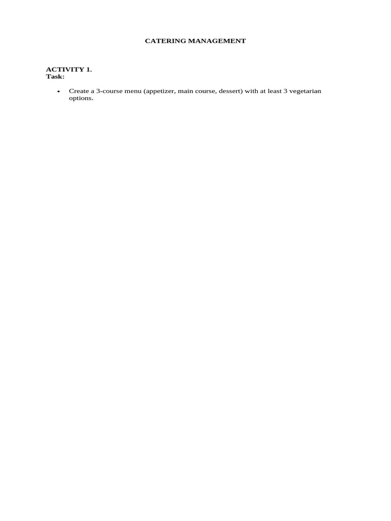 Catering Management Act1 | PDF