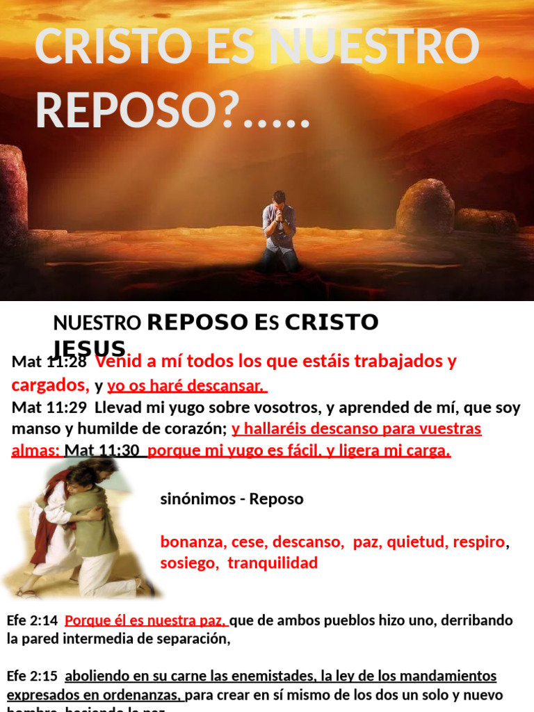 Cristo: Nuestro Reposo y Paz | PDF | Diez Mandamientos | Contenido bíblico