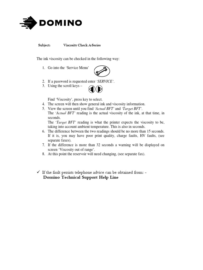 A-Series Ink Viscosity Check Guide | PDF