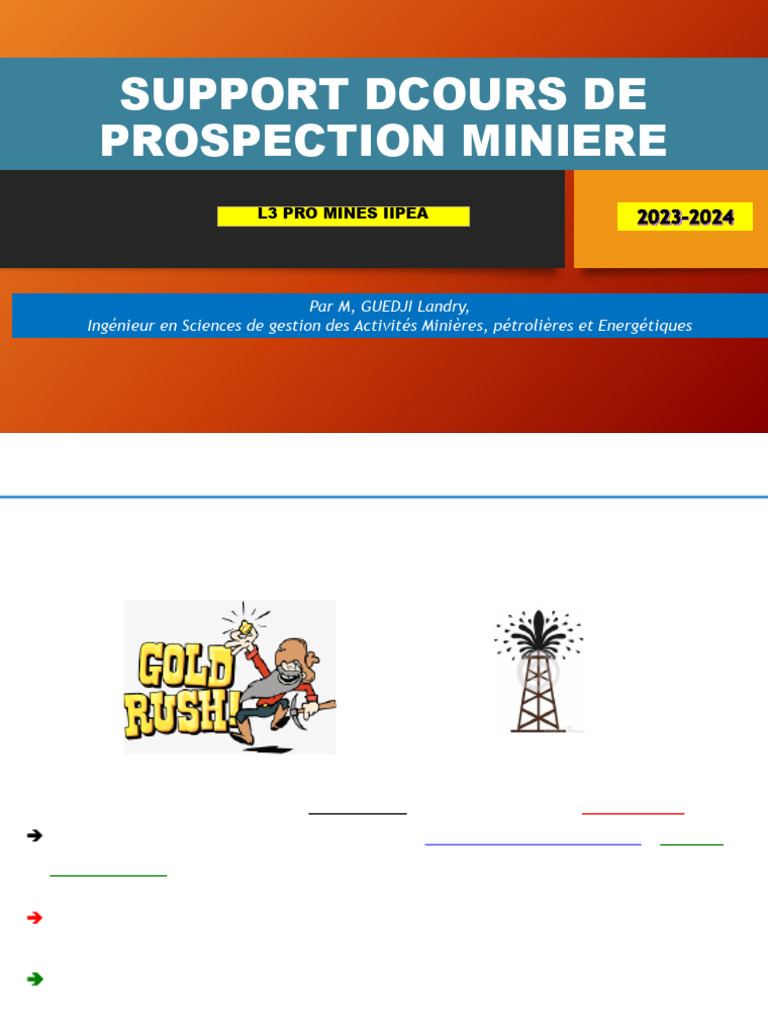 Techniques de Prospection Minière 2023 | PDF | Minerai de fer | Géologie