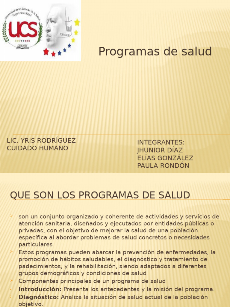 Exposixion de Programas de Salud | PDF | Cuidado de la salud | Ciencias ...