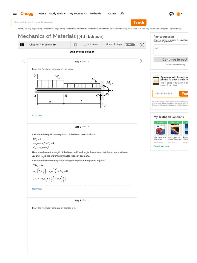 Solved Chapter7Problem3PSolution MechanicsOfMaterials4thEdition | PDF ...
