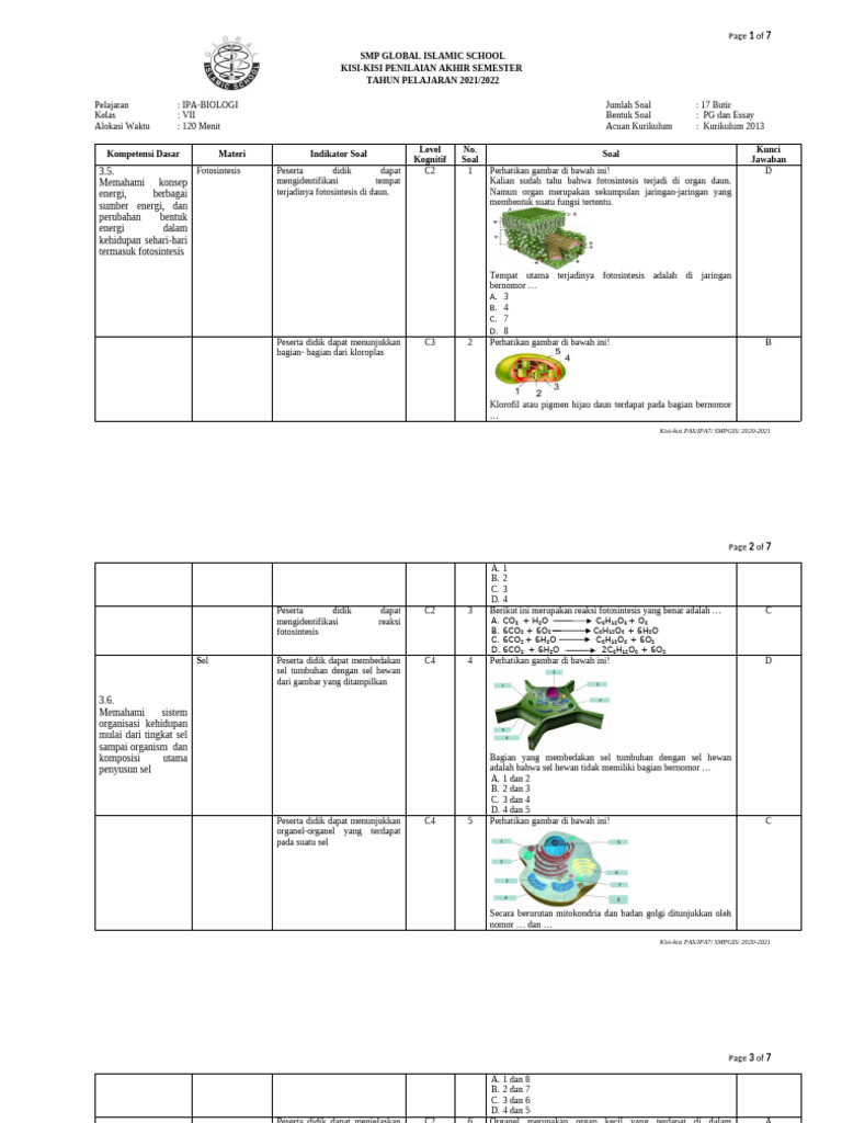 Bio 7 Pas 20-21 | PDF