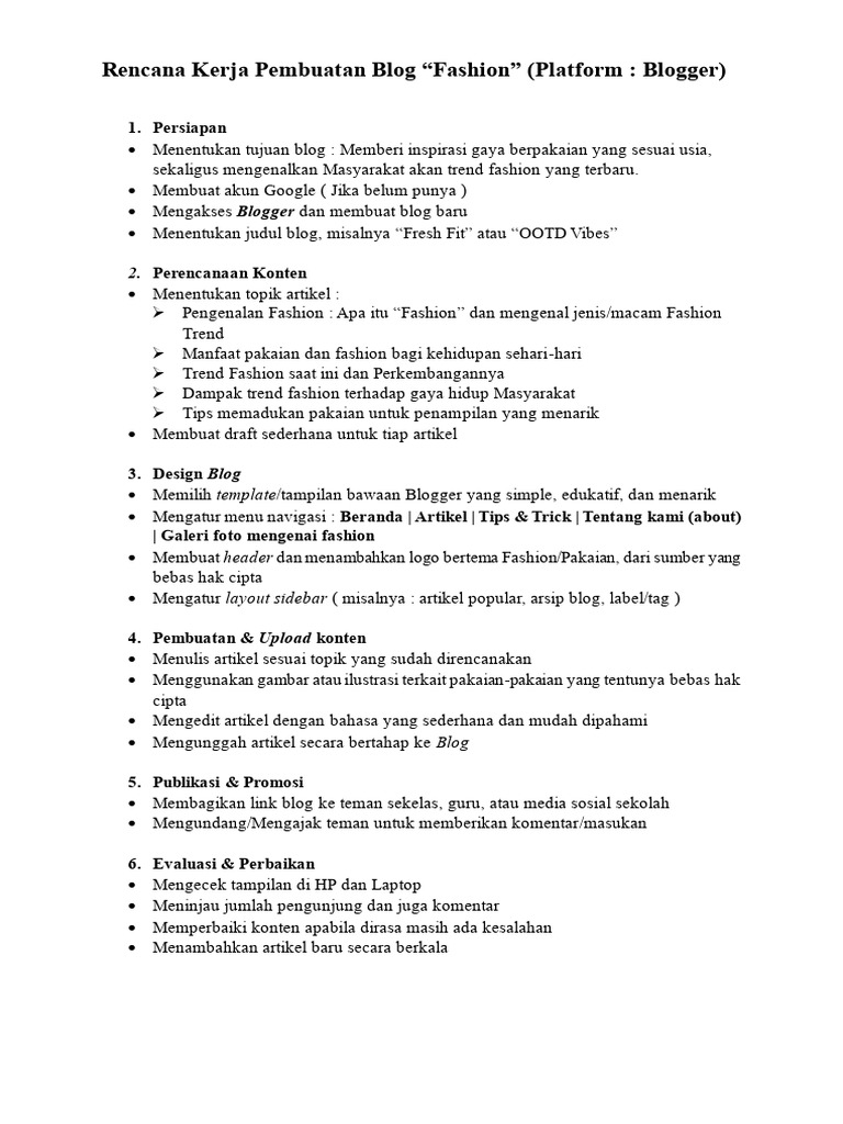 Tugas Rencana Blog Nathan 9C-28 28 | PDF