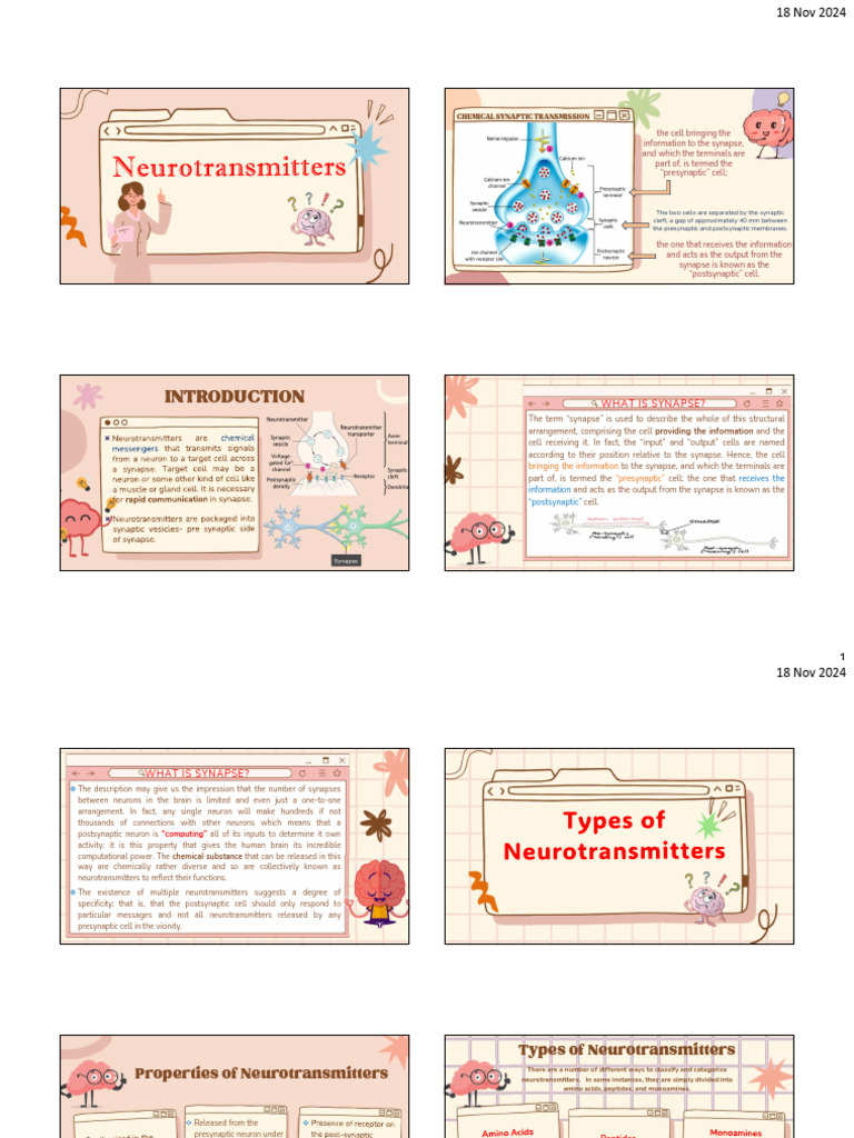 Understanding Synaptic Transmission and Neurotransmitters | PDF ...