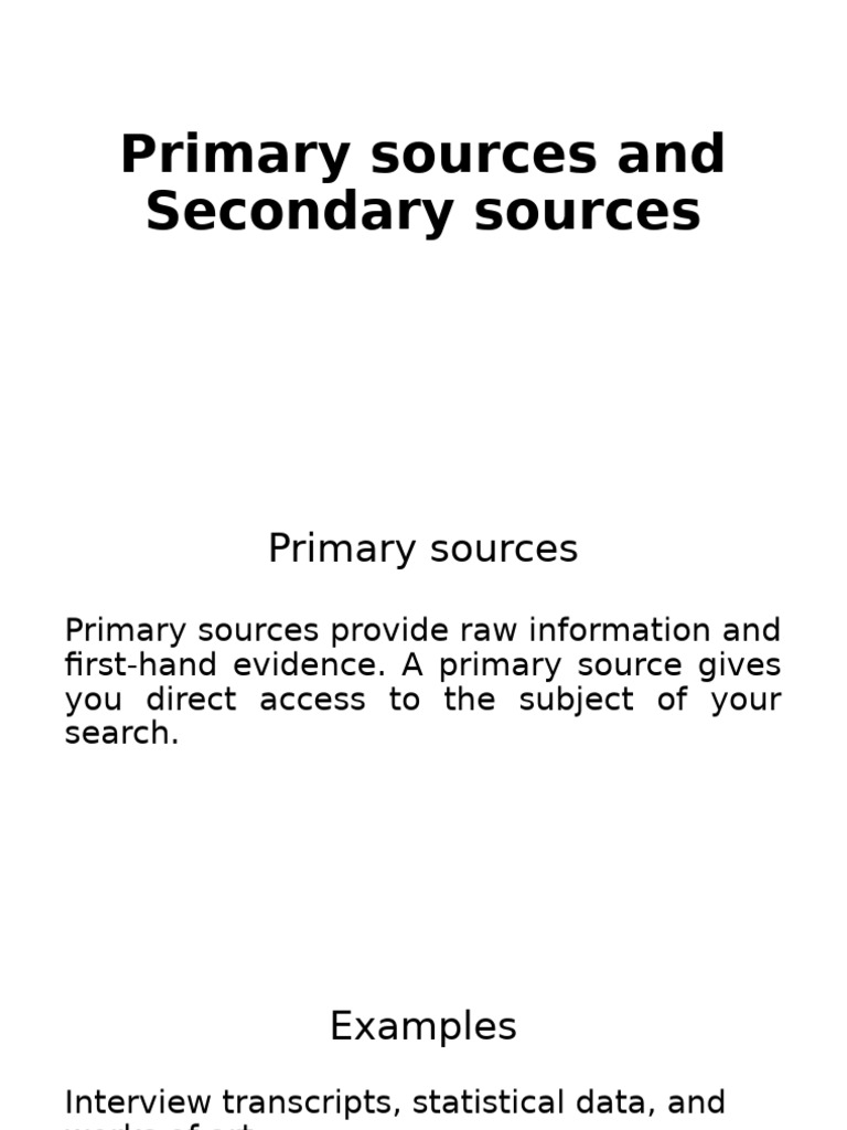 Understanding Primary and Secondary Sources | PDF | Science | Methodology