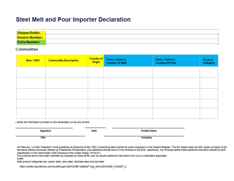 Steel Melt and Pour Certificate Template | PDF