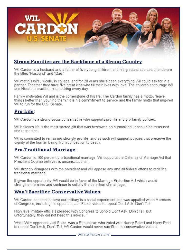 Conservative Principles: Upholding Arizona Family Values in Washington ...