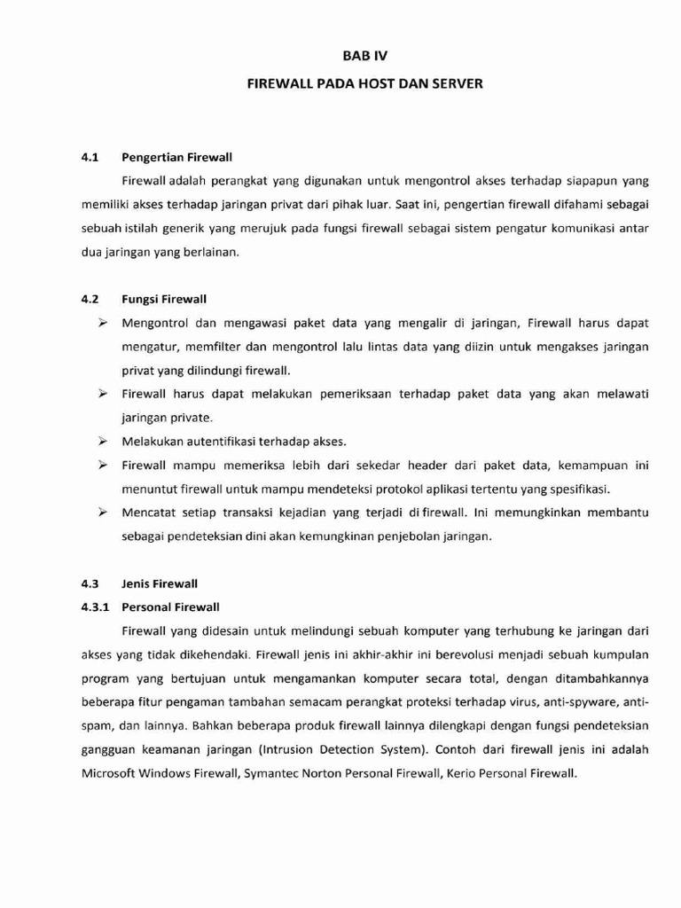 Modul SKJ Xii Sija Bab 4 - Firewall Pada Host Dan Server | PDF