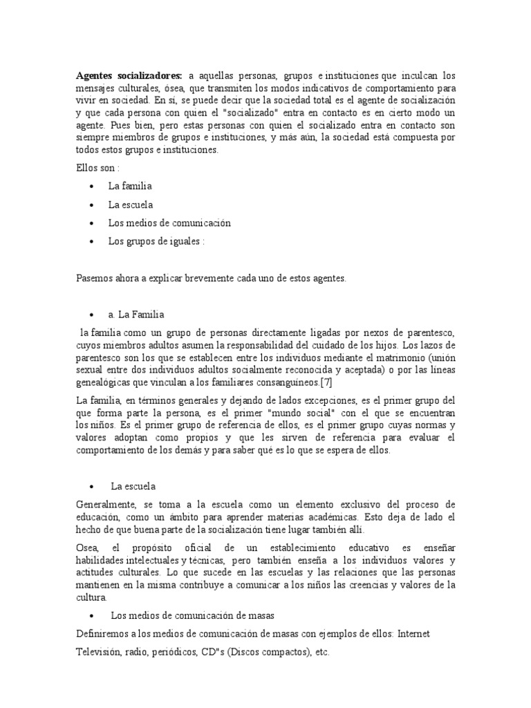 Agentes socializadores