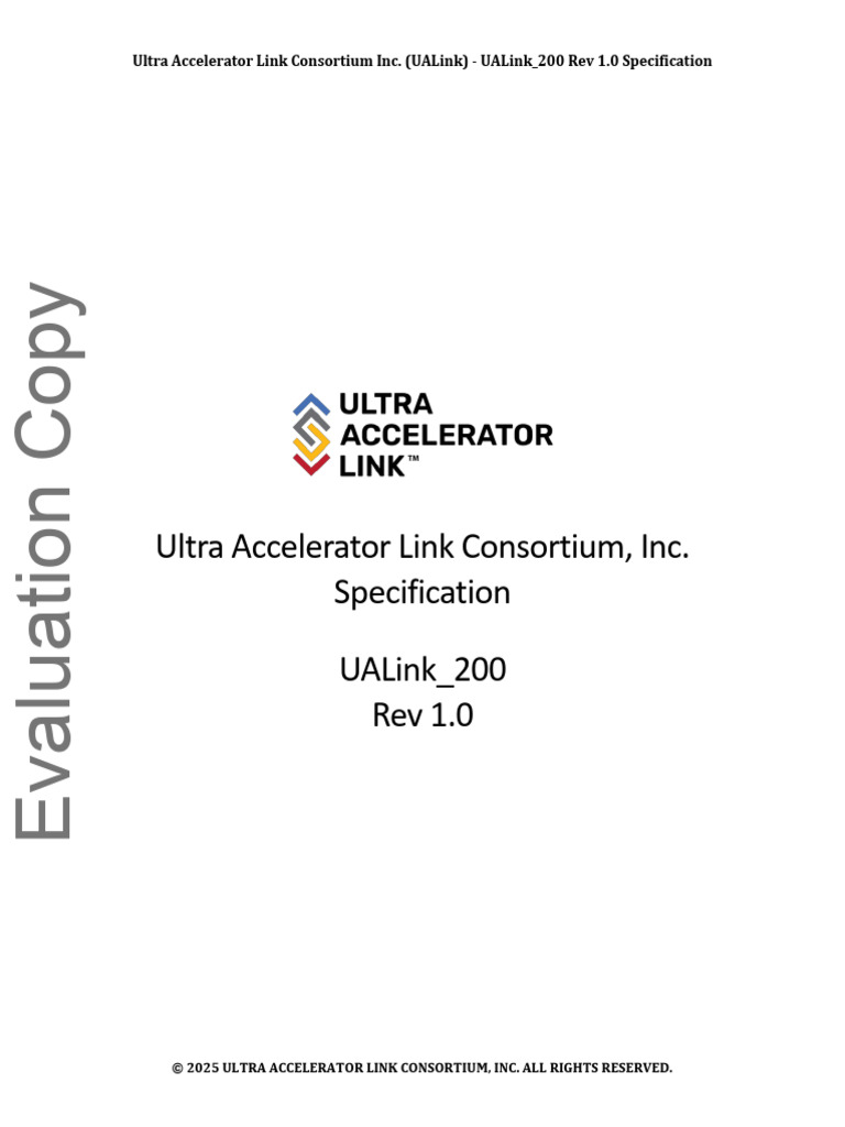UALink_200 Rev 1.0 Specification Document | PDF | Copyright | Encryption
