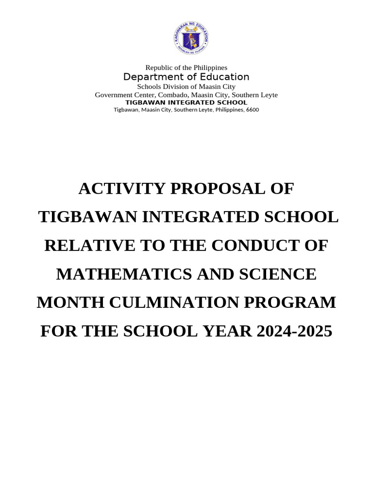 Activity Proposal Math-Sci Month 2023-2024 | PDF | Science | Cognitive ...