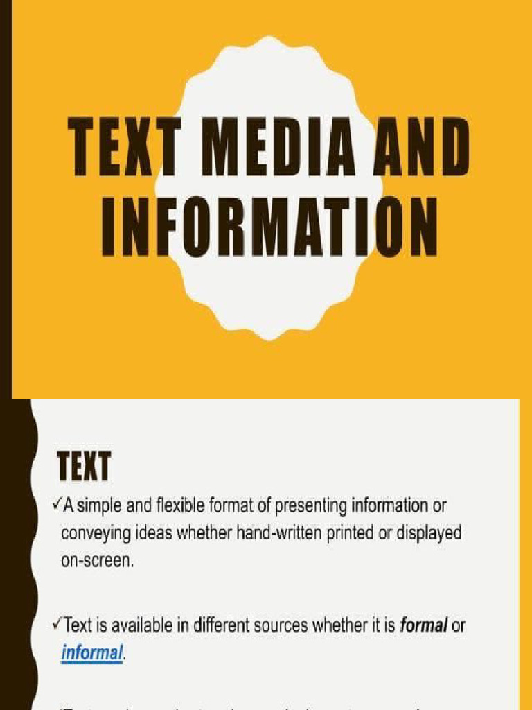 Text Media and Information | PDF