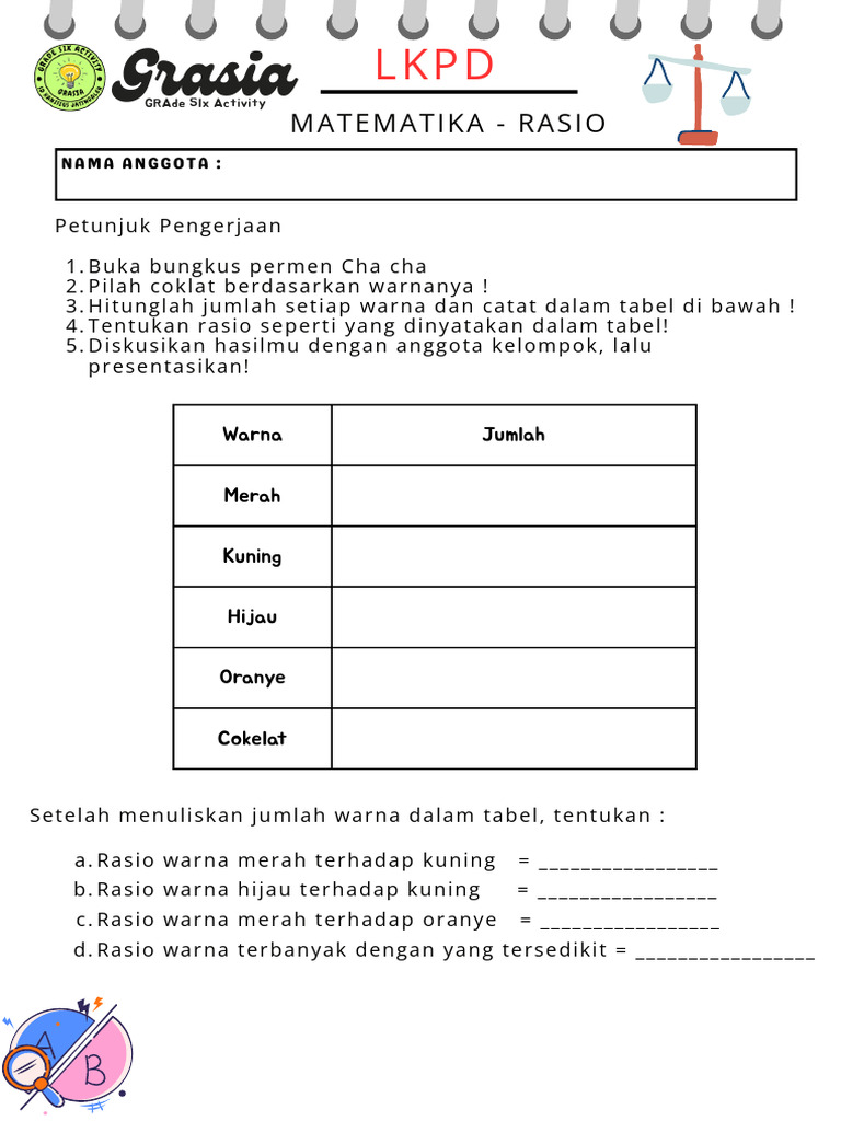 LKPD Rasio untuk Kelas 6 Matematika | PDF