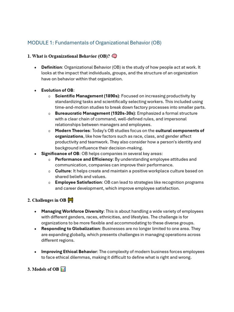 Understanding Organizational Behavior Basics | PDF | Leadership ...
