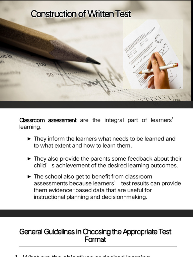 Guidelines for Constructing Tests | PDF | Learning | Educational Assessment