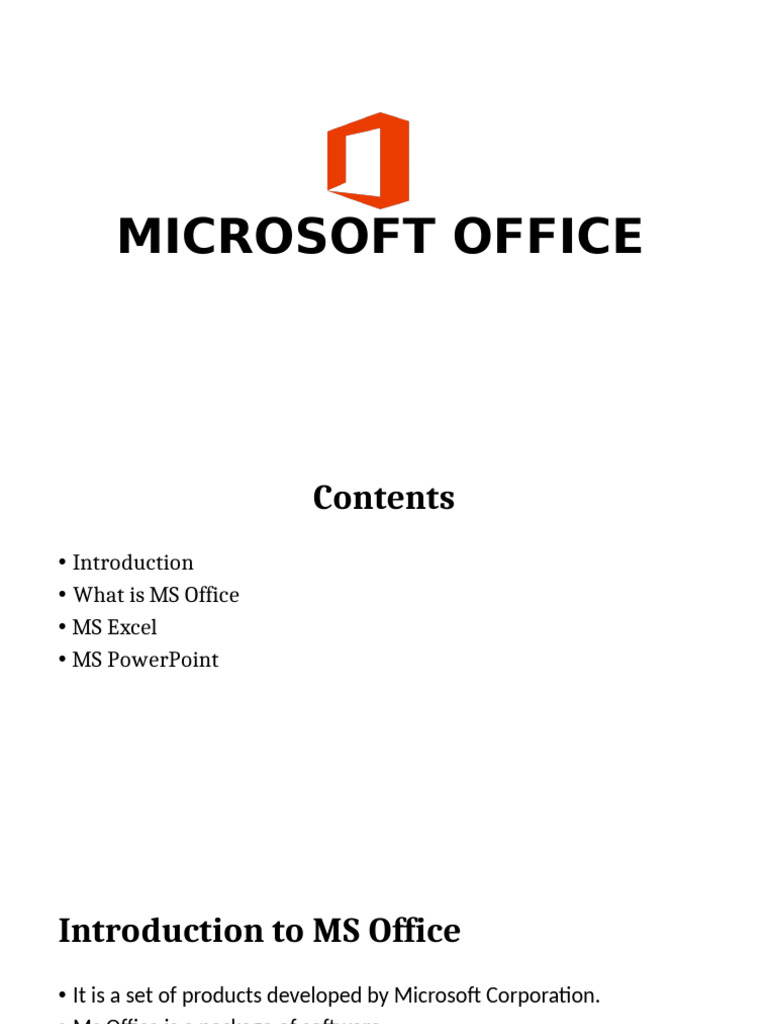 Microsoft Office Power Point Presentation MS Office | PDF | Microsoft ...