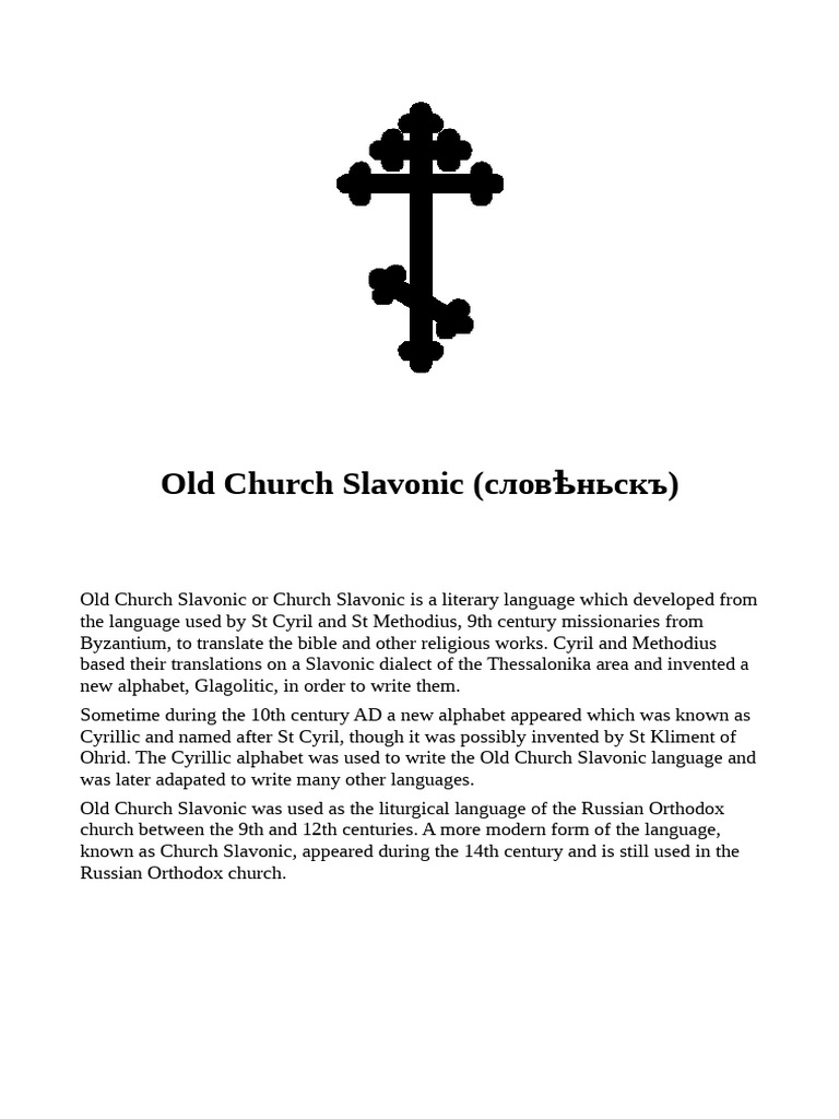 Old Church Slavonic Alphabet Overview | PDF | Alphabet | Greek Alphabet