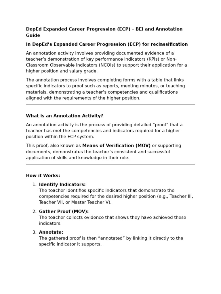 ECP Annotation Guide for Teachers | PDF | Teachers | Annotation