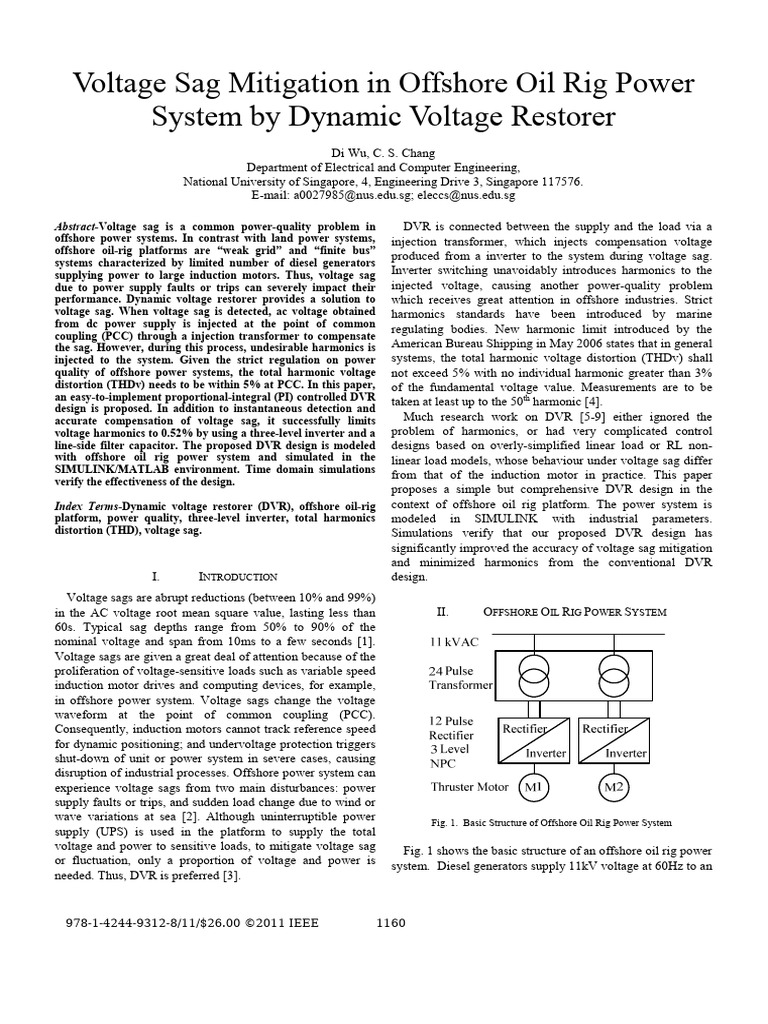 Voltage Sag Mitigation for Offshore Rigs | PDF | Power Inverter | Power ...