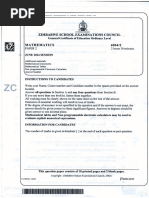 ZIMSEC O Level Pure Mathematics Specimen | PDF | Equations | Mathematics