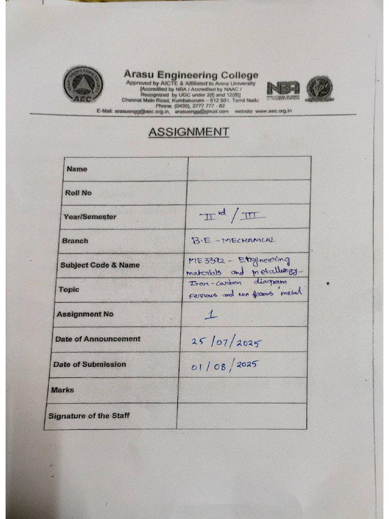 EMM Assignment - 1 | PDF
