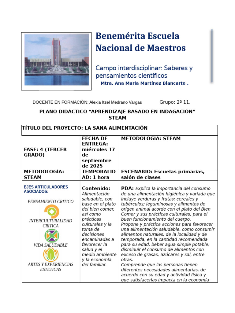 Proyecto de Alimentación Saludable 3° grado | PDF | Alimentos | Nutrición