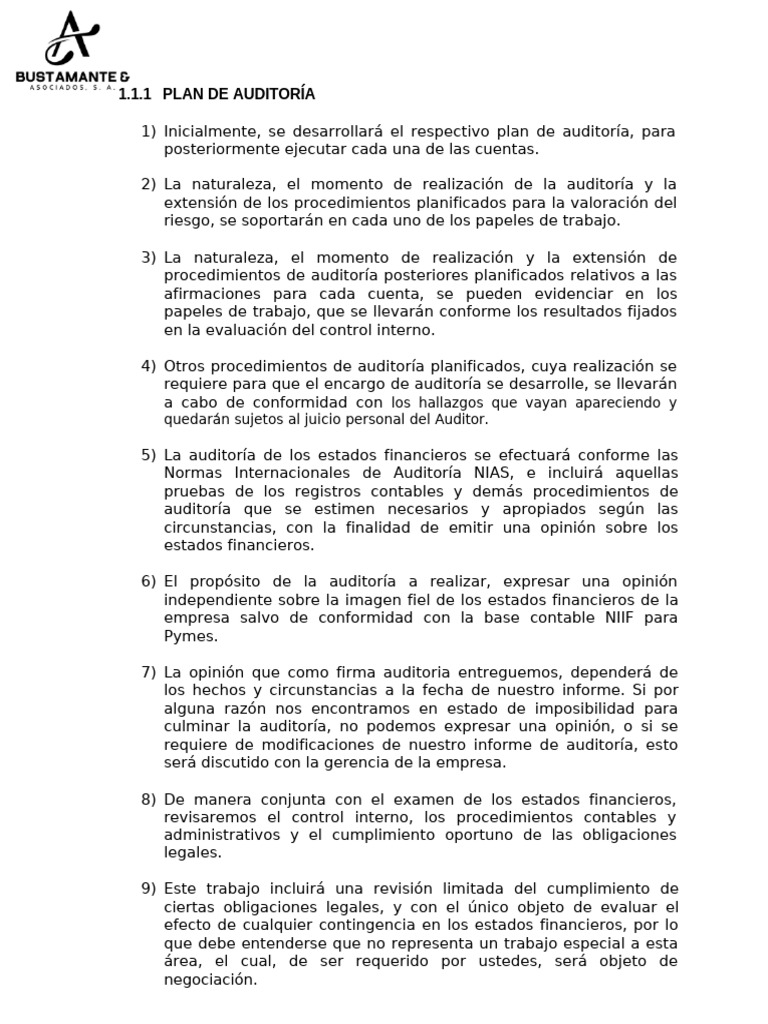 Plan de Auditoría para Grupo Televisa | PDF | Auditoría | Estado financiero