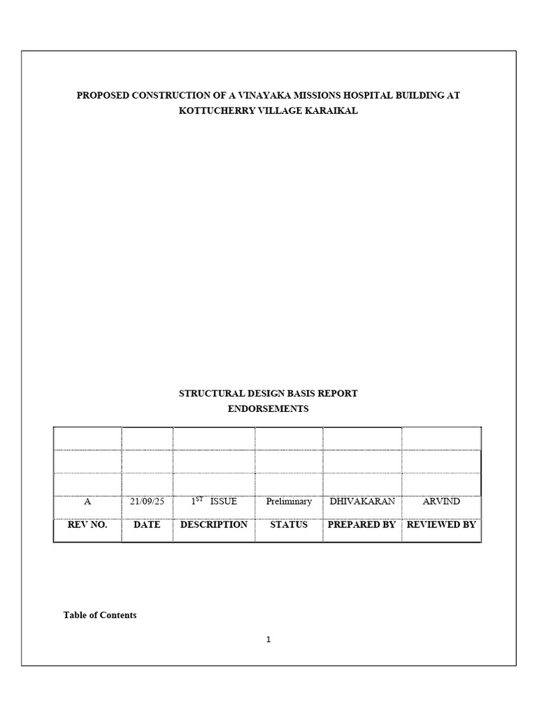 Vinayaka Missions Hospital Structural Design Report | PDF | Concrete ...