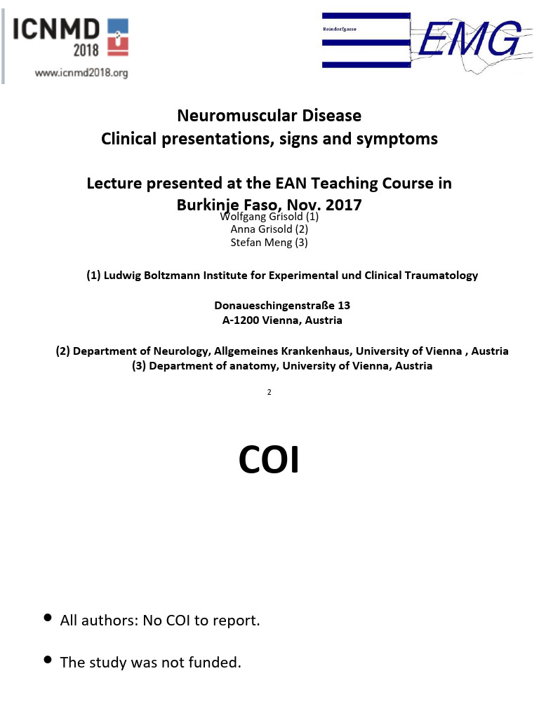 Neuromuscular Disease Overview and Diagnosis | PDF | Peripheral ...