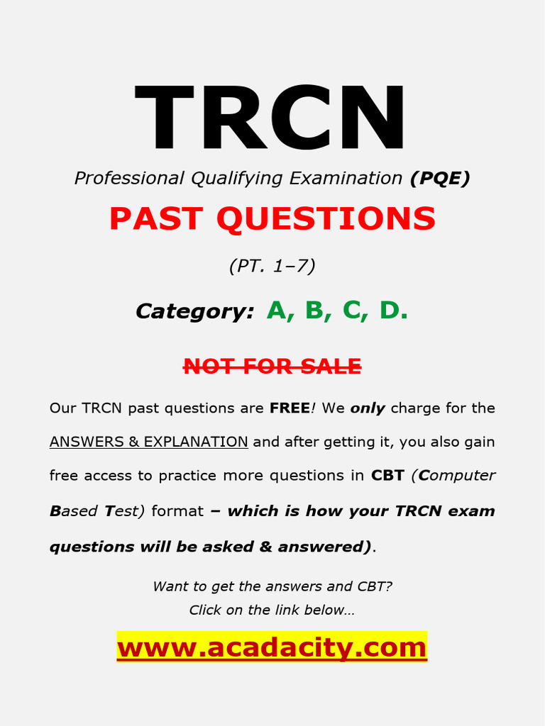 TRCN PQE Past Questions & Answers Free | PDF | Teachers | Learning
