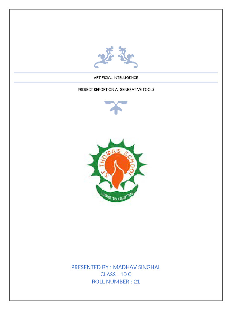 AI Generative Tools Project Report | PDF | Artificial Intelligence ...