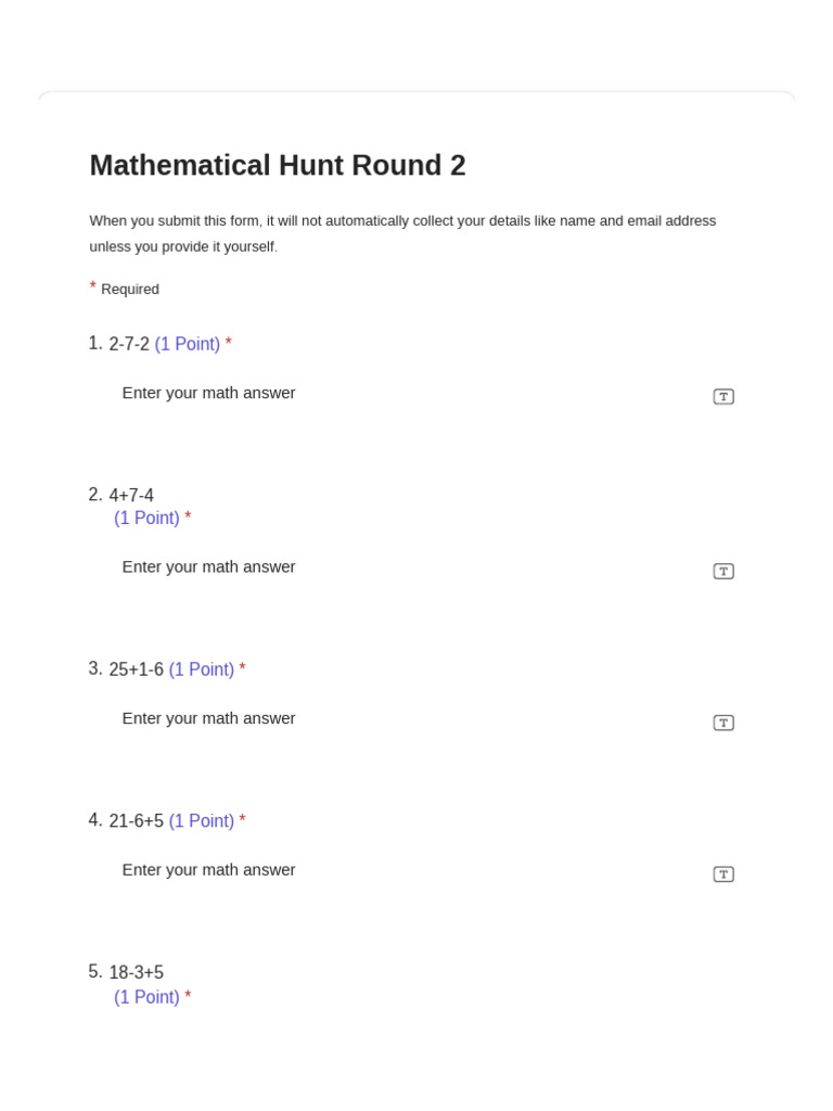 Mathematical Hunt Round 2 - Year 2024 | PDF | Environmental Impact ...