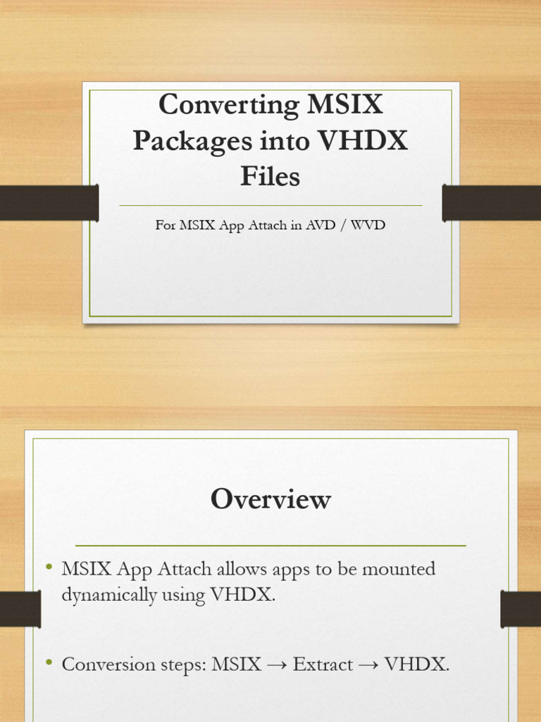 MSIX to VHDX Conversion Guide | PDF