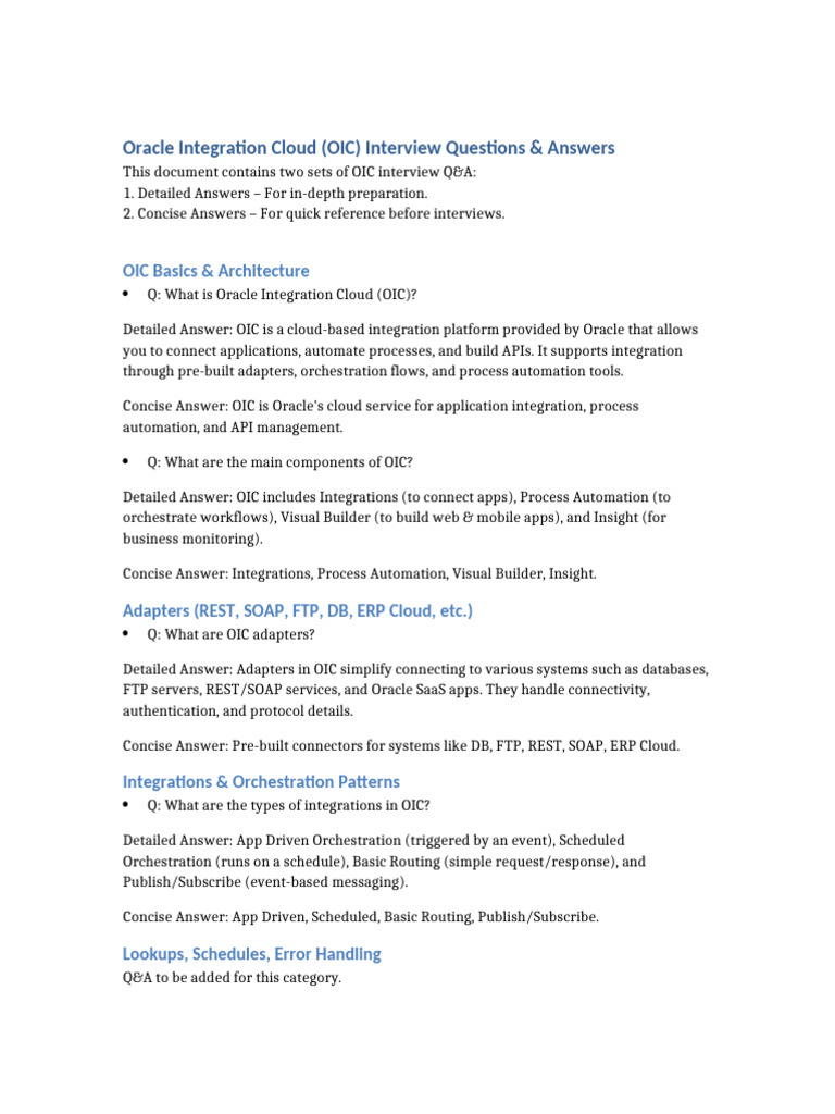 OIC Interview Q&A: Prep Guide | PDF