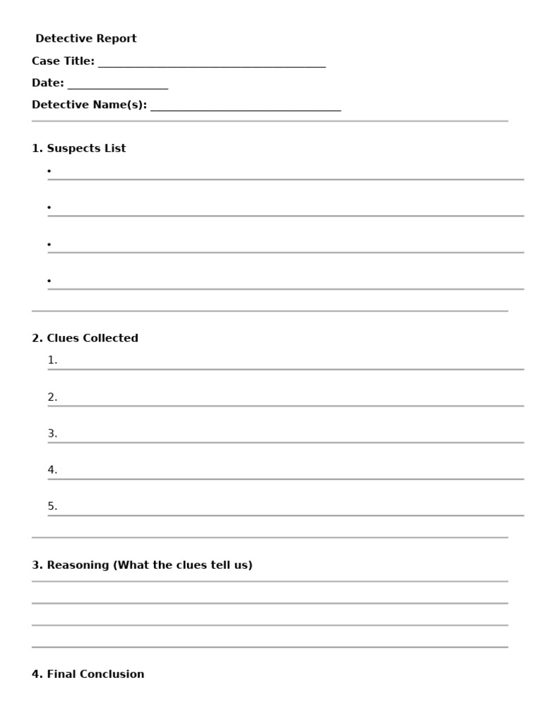 Detective Report: Mystery Case Analysis | PDF