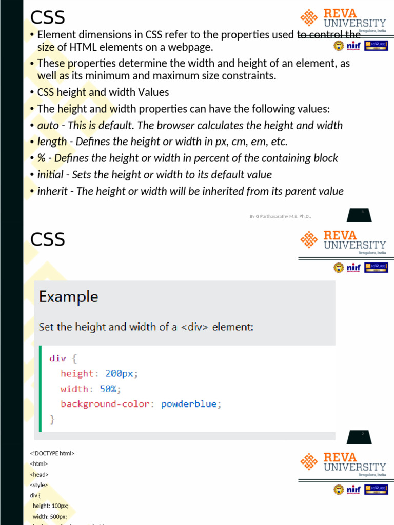 CSS Element Dimensions Explained | PDF