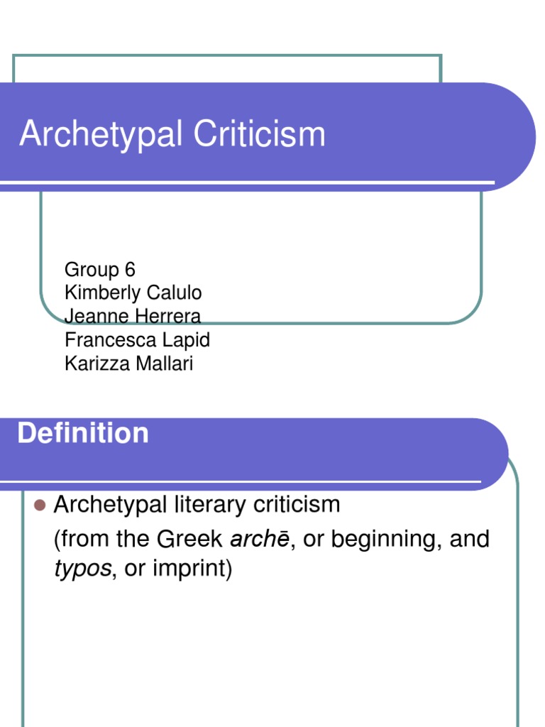 Archetypal Criticism Archetype Mythology