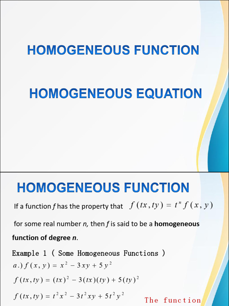 3a - Em31a Notes (Homogeneous Equation) 12 | PDF