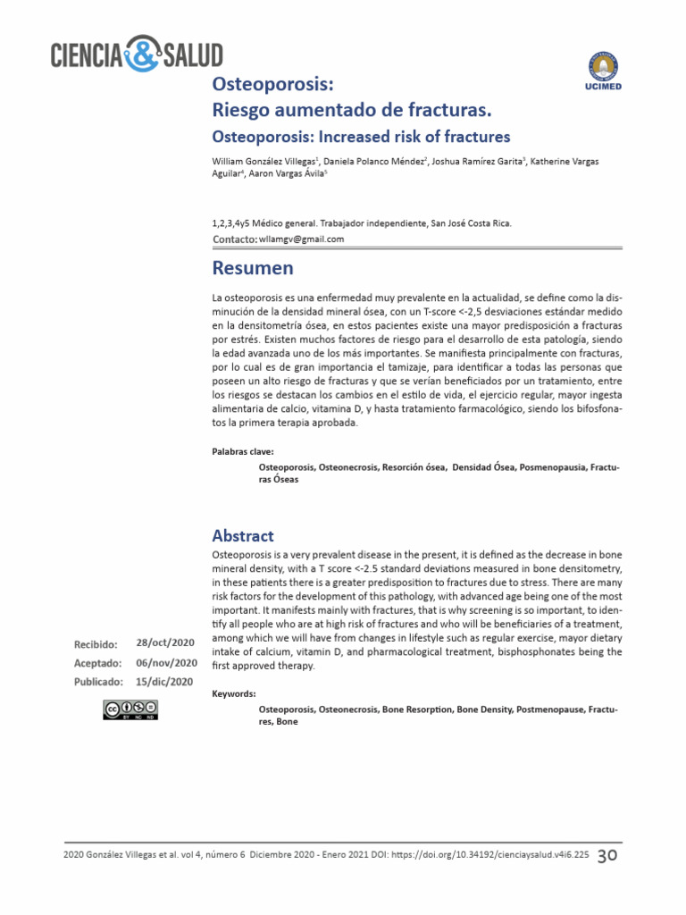 Osteoporosis y Riesgo de Fracturas | PDF | Osteoporosis ...