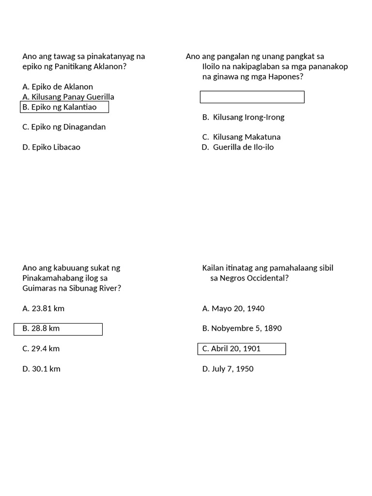 AP Quiz Bee Questions | PDF