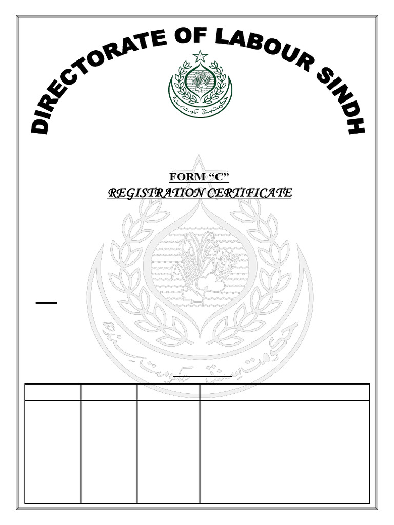 Form C Registration for Sindh Shops | PDF