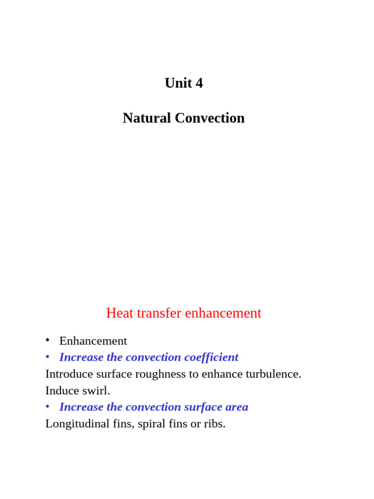 Natural Convection Unit 4 of Heat Transfer | PDF | Convection | Heat ...