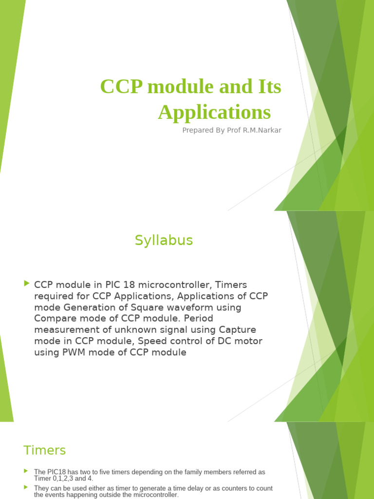 CCP Module Applications in PIC18 Microcontrollers | PDF | Analog To ...