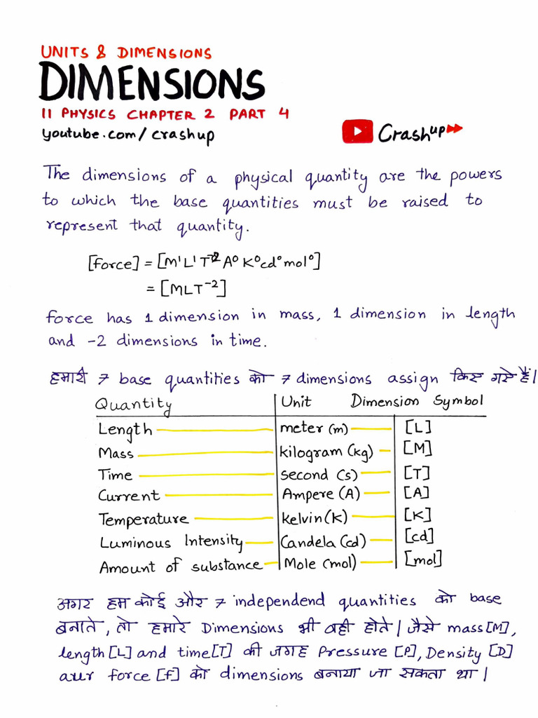 Understanding Physical Quantities and Dimensions | PDF