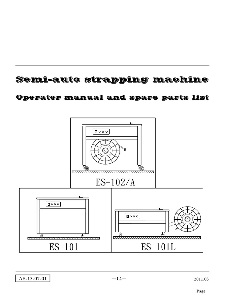 Semi-Auto Strapping Machine Manual | PDF | Safety | Screw