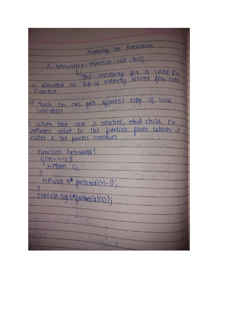 Memory in Recursion 1 | PDF